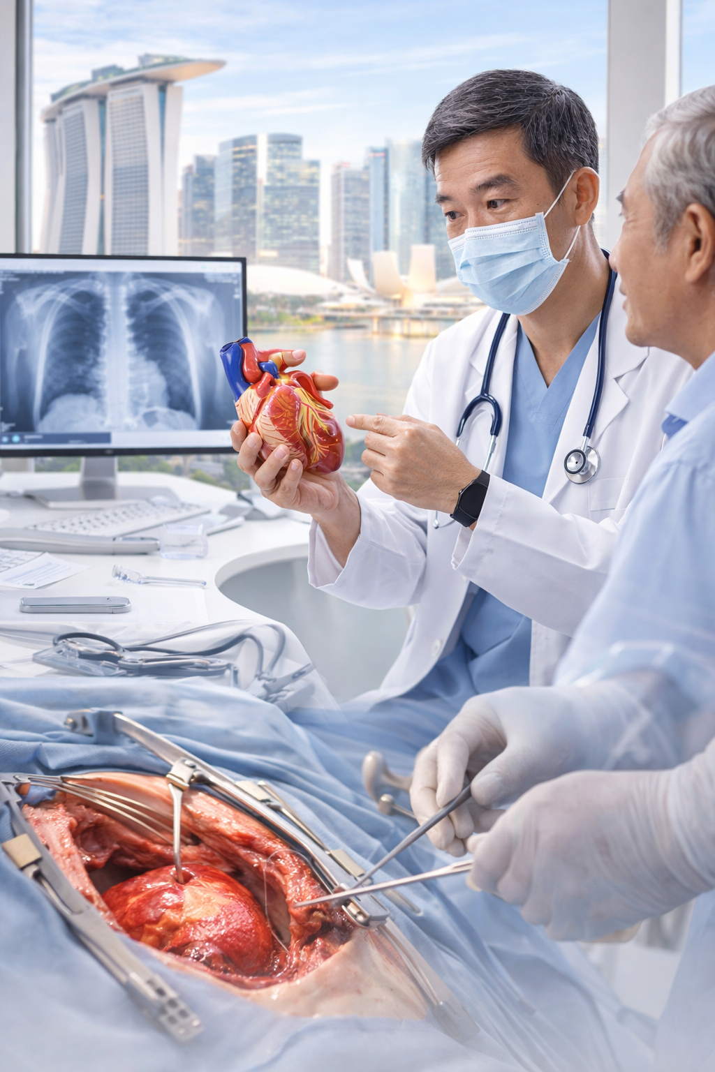 Phẫu thuật tim tại Singapore với bác sĩ tim mạch chuyên sâu thực hiện thay van tim và can thiệp tim mạch ít xâm lấn