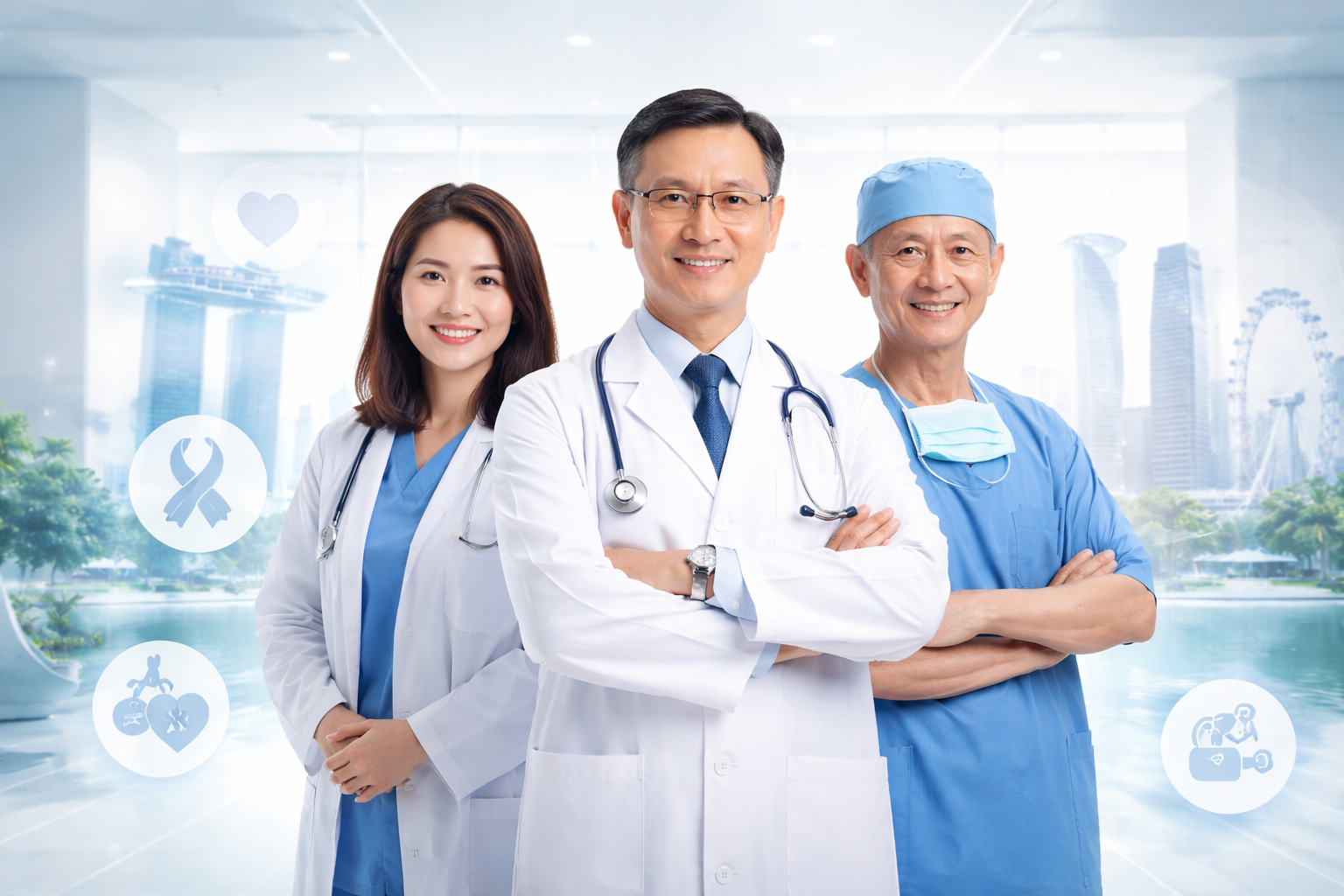 Đội ngũ bác sĩ giỏi Singapore gồm chuyên gia ung thư, tim mạch và phẫu thuật tại bệnh viện quốc tế hiện đại, được nhiều bệnh nhân Việt Nam tin chọn điều trị