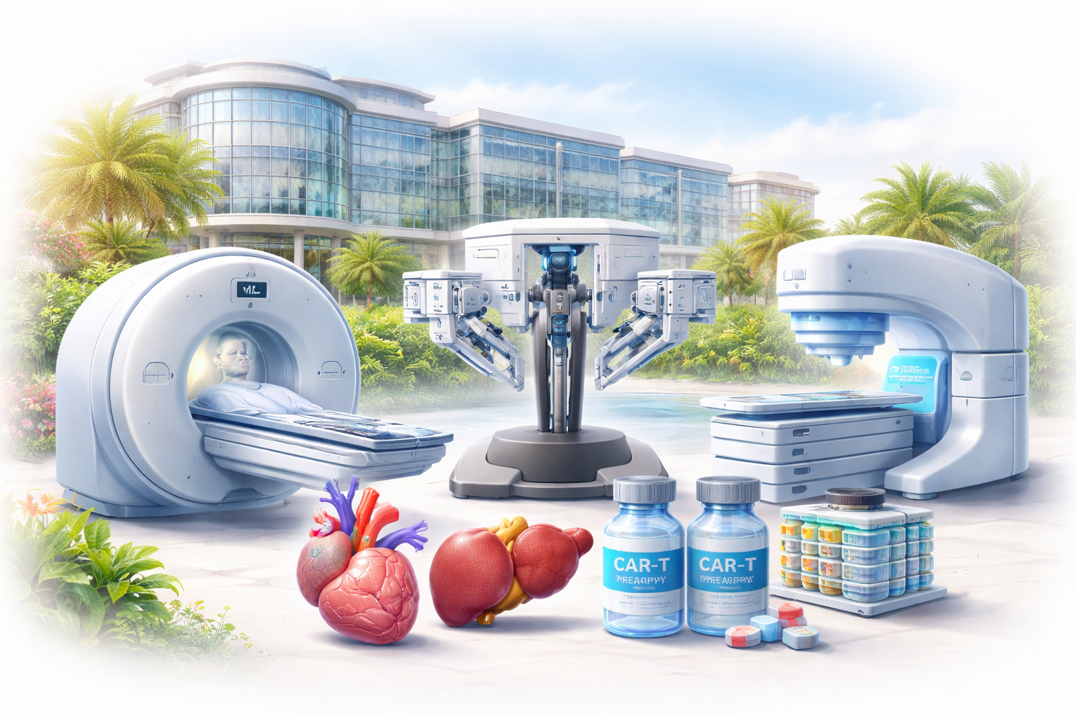 Hình ảnh minh họa chi phí điều trị theo từng nhóm bệnh tại Singapore gồm ung thư, tim mạch, ghép gan, Proton Therapy và CAR-T