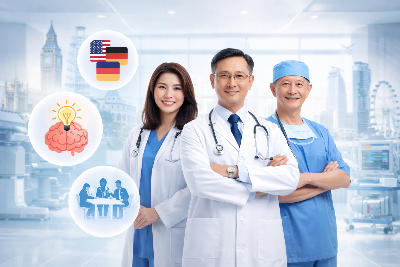 Đội ngũ bác sĩ Singapore được đào tạo tại Mỹ, Anh, Đức với kinh nghiệm xử lý ca bệnh phức tạp và hội chẩn đa chuyên khoa (MDT) trong bệnh viện quốc tế hiện đại