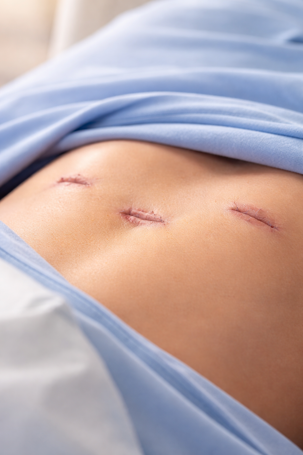 Hình ảnh vết mổ nhỏ sau phẫu thuật tim ít xâm lấn MICS tại bệnh viện tim mạch Singapore